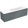 Mexen Orio armoire de salle de bain 160 cm avec lavabo Vela droit, 1S, 1D, graphite mat/blanc mat - 91A13-16047-3-BBFF66-W23P01