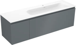 Mexen Orio meuble de salle de bains 160 cm avec lavabo Vela à droite, 1S, 1D, graphite mat/blanc mat