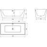 Mexen Malaga baignoire autonome 170 x 80 cm, Blanc - 51421708000