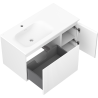 Mexen Rivel meuble de salle de bain 90 cm avec lavabo Vela à gauche, 1S, 1D, rainuré, blanc mat - 91A23-09047-3-BBFF01-W23L01