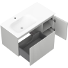 Mexen Rivel meuble de salle de bain 90 cm avec lavabo Vela gauche, 1S, 1D, rainuré, gris mat/blanc mat