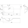 Mexen Rivel meuble de salle de bain 90 cm avec lavabo Vela gauche, 1S, 1D, rainuré, noir mat - 91A23-09047-3-BBFF71-W23L71