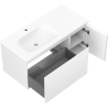 Mexen Rivel meuble de salle de bains 100 cm avec lavabo Vela à gauche, 1S, 1D, rainuré, blanc mat - 91A23-10047-3-BBFF01-W23L01