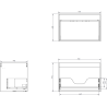 Mexen Rivel meuble de salle de bains 100 cm avec lavabo Vela à gauche, 1S, 1D, rainuré, blanc mat - 91A23-10047-3-BBFF01-W23L01