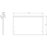 Mexen Rivel meuble de salle de bains 100 cm avec lavabo Vela à gauche, 1S, 1D, rainuré, blanc mat - 91A23-10047-3-BBFF01-W23L01