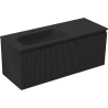 Mexen Rivel meuble de salle de bain 120 cm avec lavabo Vela gauche, 1S, 1D, rainuré, noir mat - 91A23-12047-3-BBFF71-W23L71