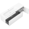 Mexen Rivel armoire de salle de bains 160 cm avec lavabo Vela gauche, 1S, 1D, rainurée, blanc mat - 91A23-16047-3-BBFF01-W23L01