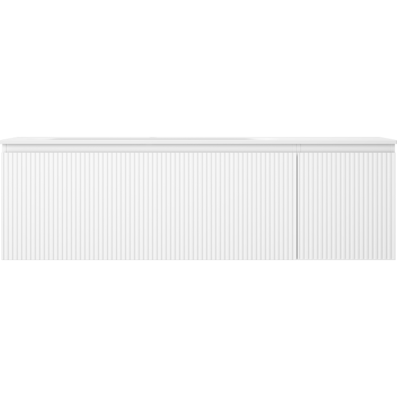 Mexen Rivel armoire de salle de bains 160 cm avec lavabo Vela gauche, 1S, 1D, rainurée, blanc mat - 91A23-16047-3-BBFF01-W23L01