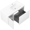 Mexen Rivel meuble de salle de bain 90 cm avec lavabo Vela à droite, 1S, 1D, rainuré, blanc mat - 91A23-09047-3-BBFF01-W23P01