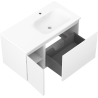 Mexen Rivel meuble de salle de bains 90 cm avec lavabo Vela à droite, 1S, 1D, rainuré, blanc mat - 91A23-09047-3-BBFF01-W23P01