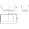 Mexen Ibiza baignoire autonome 170 x 80 cm, Blanc - 57021708000