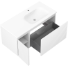 Mexen Rivel armoire de salle de bain 100 cm avec lavabo Vela à droite, 1 tiroir, 1 porte, rainurée, blanc mat