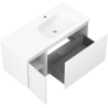 Mexen Rivel meuble de salle de bain 100 cm avec lavabo Vela à droite, 1S, 1D, rainuré, blanc mat - 91A23-10047-3-BBFF01-W23P01