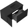Mexen Rivel meuble de salle de bain 100 cm avec lavabo Vela à droite, 1S, 1D, rainuré, noir mat - 91A23-10047-3-BBFF71-W23P71