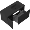 Mexen Rivel meuble de salle de bain 100 cm avec lavabo Vela droit, 1S, 1D, rainuré, noir mat - 91A23-10047-3-BBFF71-W23P71