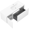 Mexen Rivel armoire de salle de bain 120 cm avec lavabo Vela droit, 1S, 1D, rainurée, blanc mat - 91A23-12047-3-BBFF01-W23P01