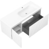 Mexen Rivel meuble de salle de bain 120 cm avec lavabo Vela droit, 1S, 1D, rainuré, blanc mat - 91A23-12047-3-BBFF01-W23P01