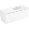 Mexen Rivel meuble de salle de bain 120 cm avec lavabo Vela droit, 1S, 1D, rainuré, blanc mat - 91A23-12047-3-BBFF01-W23P01