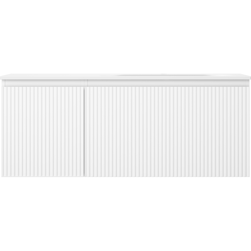 Mexen Rivel meuble de salle de bain 120 cm avec lavabo Vela droit, 1S, 1D, rainuré, blanc mat - 91A23-12047-3-BBFF01-W23P01