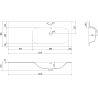 Mexen Rivel armoire de salle de bain 120 cm avec lavabo Vela droit, 1S, 1D, cannelée, noir mat - 91A23-12047-3-BBFF71-W23P71