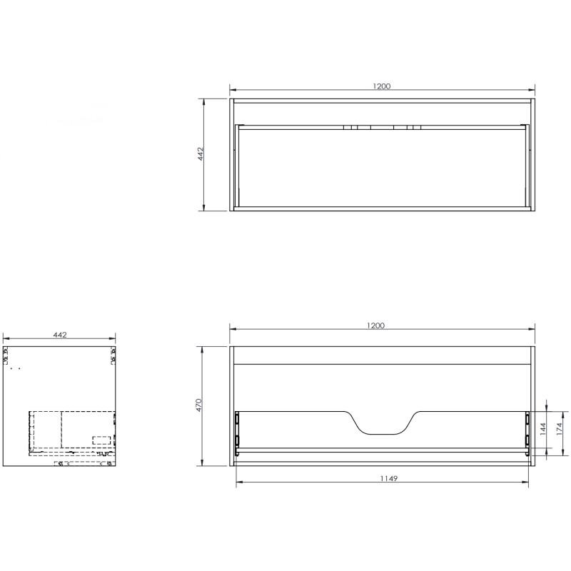 Mexen Rivel meuble de salle de bain 160 cm avec lavabo Vela droit, 1T, 1P, rainuré, blanc mat - 91A23-16047-3-BBFF01-W23P01