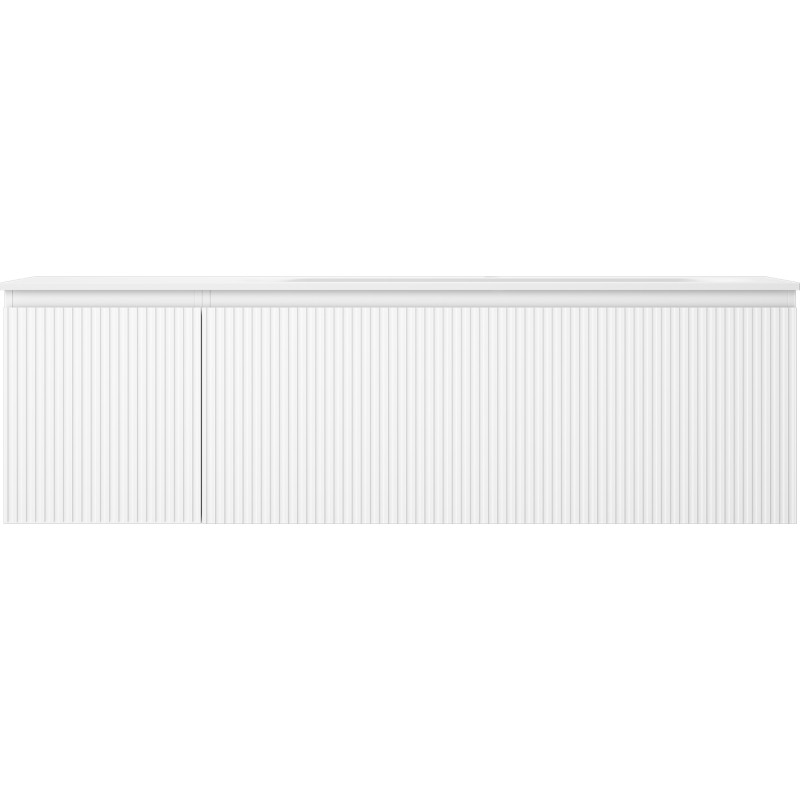 Mexen Rivel meuble de salle de bain 160 cm avec lavabo Vela droit, 1T, 1P, rainuré, blanc mat - 91A23-16047-3-BBFF01-W23P01