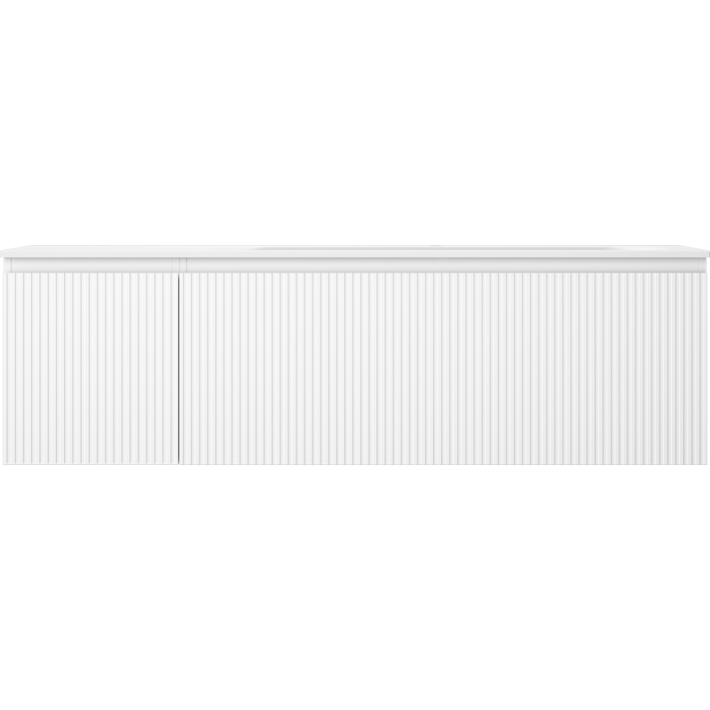 Mexen Rivel meuble de salle de bains 160 cm avec lavabo Vela droit, 1S, 1D, rainuré, blanc mat - 91A23-16047-3-BBFF01-W23P01