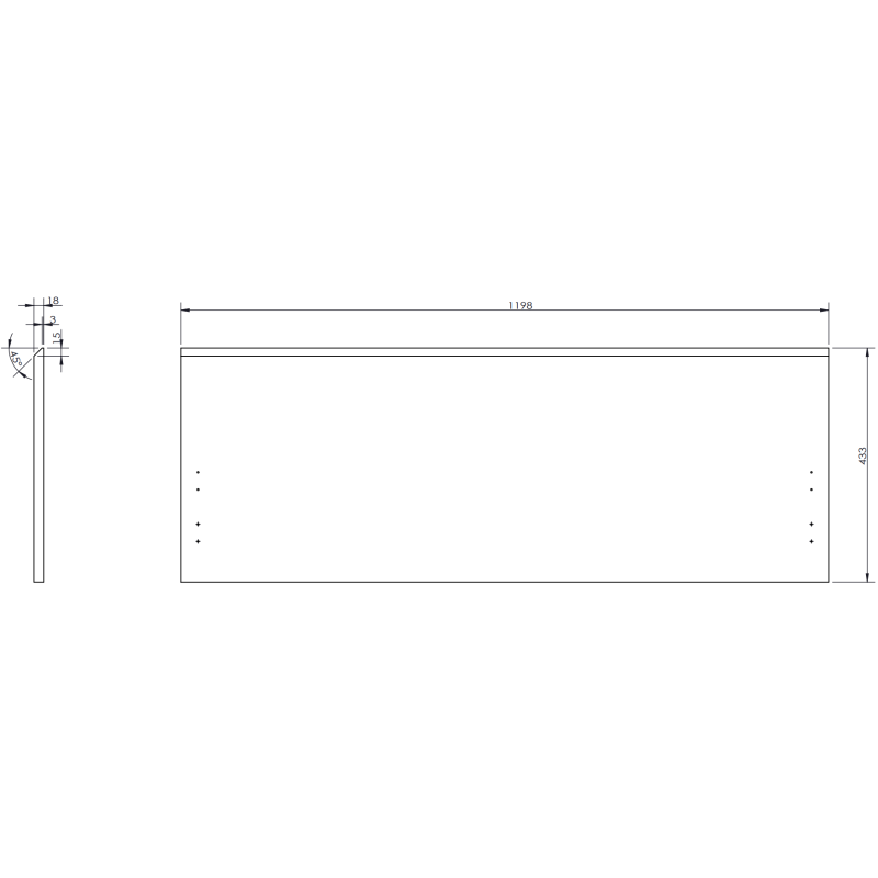 Mexen Rivel meuble de salle de bain 160 cm avec lavabo Vela à droite, 1S, 1D, rainuré, graphite/blanc mat