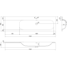 Mexen Rivel armoire de salle de bain 160 cm avec lavabo Vela à droite, 1S, 1D, rainurée, noir mat - 91A23-16047-3-BBFF71-W23P71