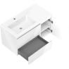 Mexen Orio armoire de salle de bain 90 cm avec lavabo Otis gauche, 2T, 1P, blanc brillant - 91A13-09047-3-BBFFF00-W18L00