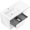 Mexen Orio armoire de salle de bain 90 cm avec lavabo Otis gauche, 2T, 1P, blanc brillant - 91A13-09047-3-BBFFF00-W18L00