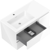 Mexen Orio meuble de salle de bain 90 cm avec lavabo Otis gauche, 2S, 1D, blanc brillant - 91A13-09047-3-BBFFF00-W18L00