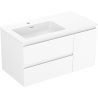Mexen Orio armoire de salle de bain 90 cm avec lavabo Otis gauche, 2S, 1D, blanc mat - 91A13-09047-3-BBFFF01-W18L01