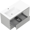 Mexen Orio armoire de salle de bain 90 cm avec lavabo Otis gauche, 2S, 1D, gris mat/blanc mat - 91A13-09047-3-BBFFF62-W18L01