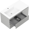 Mexen Orio meuble de salle de bain 90 cm avec lavabo Otis gauche, 2S, 1D, gris mat/blanc mat - 91A13-09047-3-BBFFF62-W18L01