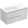 Mexen Orio armoire de salle de bain 90 cm avec lavabo Otis gauche, 2S, 1D, gris mat/blanc mat - 91A13-09047-3-BBFFF62-W18L01