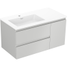 Mexen Orio meuble de salle de bain 90 cm avec lavabo Otis gauche, 2S, 1D, gris mat/blanc mat - 91A13-09047-3-BBFFF62-W18L01