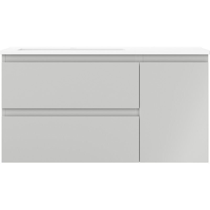 Mexen Orio armoire de salle de bain 90 cm avec lavabo Otis gauche, 2S, 1D, gris mat/blanc mat - 91A13-09047-3-BBFFF62-W18L01