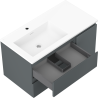 Mexen Orio meuble de salle de bain 90 cm avec lavabo Otis gauche, 2S, 1D, graphite mat/blanc mat - 91A13-09047-3-BBFFF66-W18L01