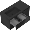 Mexen Orio armoire de salle de bain 90 cm avec lavabo Otis gauche, 2S, 1D, noir mat - 91A13-09047-3-BBFFF71-W18L71