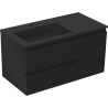 Mexen Orio armoire de salle de bain 90 cm avec lavabo Otis gauche, 2S, 1D, noir mat - 91A13-09047-3-BBFFF71-W18L71