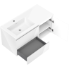 Mexen Orio meuble de salle de bain 100 cm avec lavabo Otis gauche, 2S, 1D, blanc brillant - 91A13-10047-3-BBFFF00-W18L00