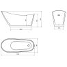 Mexen Oviedo baignoire autonome 170 x 76 cm, Blanc - 51561707600