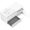 Mexen Orio meuble de salle de bain 100 cm avec lavabo Otis à gauche, 2S, 1D, blanc mat - 91A13-10047-3-BBFFF01-W18L01