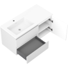Mexen Orio meuble de salle de bains 100 cm avec lavabo Otis gauche, 2T, 1P, blanc mat - 91A13-10047-3-BBFFF01-W18L01