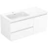 Mexen Orio meuble de salle de bain 100 cm avec lavabo Otis à gauche, 2S, 1D, blanc mat - 91A13-10047-3-BBFFF01-W18L01