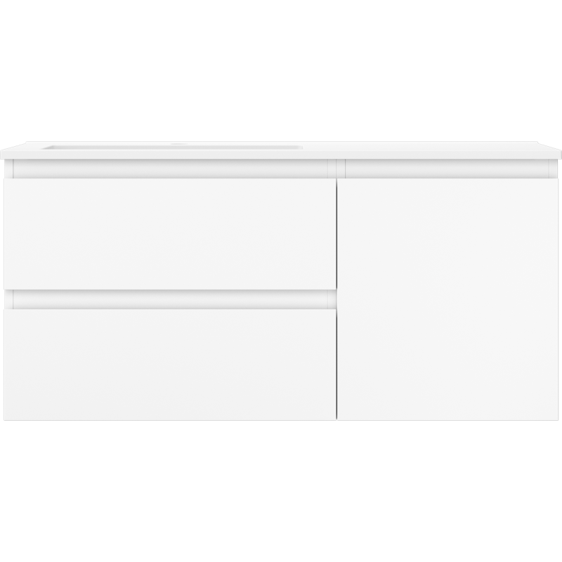 Mexen Orio meuble de salle de bain 100 cm avec lavabo Otis à gauche, 2S, 1D, blanc mat - 91A13-10047-3-BBFFF01-W18L01