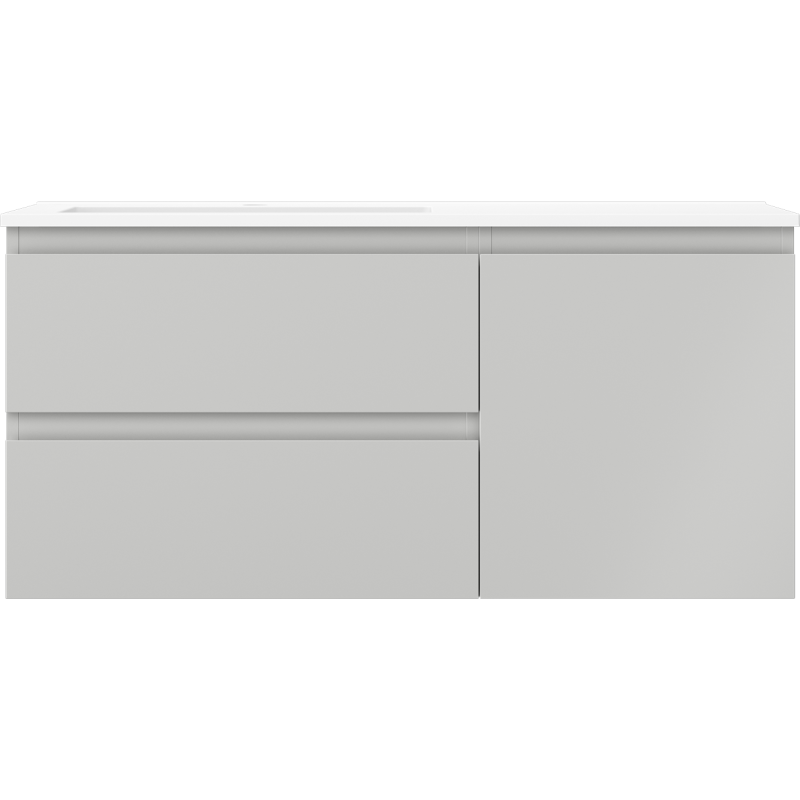 Mexen Orio armoire de salle de bain 100 cm avec lavabo Otis gauche, 2S, 1D, gris mat/blanc mat - 91A13-10047-3-BBFFF62-W18L01