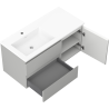 Mexen Orio armoire de salle de bain 100 cm avec lavabo Otis gauche, 2S, 1D, gris mat/blanc mat - 91A13-10047-3-BBFFF62-W18L01