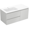 Mexen Orio armoire de salle de bain 100 cm avec lavabo Otis à gauche, 2 tiroirs, 1 porte, gris mat/blanc mat